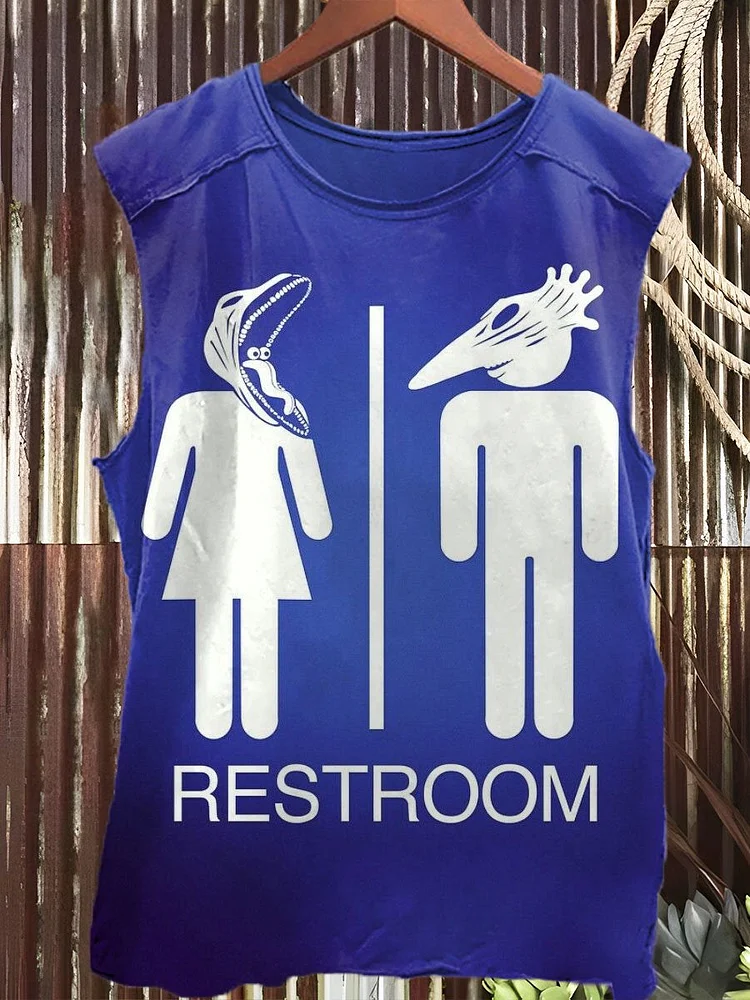 Restrooms Sign Print Classic Tank Top