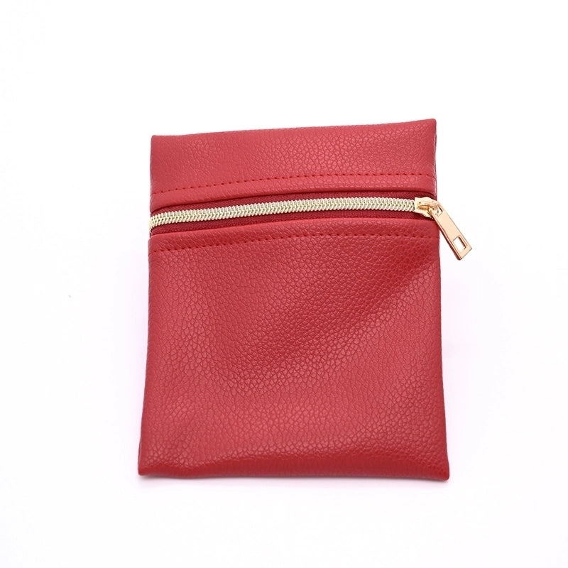 1 Pc/Package PU Leather Casual Handmade Minimalist Indoor Outdoor Daily Square Simple Solid Color Jewelry Packaging Bags