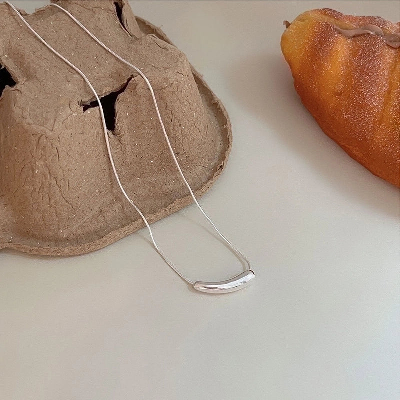 925 Sterling Silver Solid Color Pendant Necklace