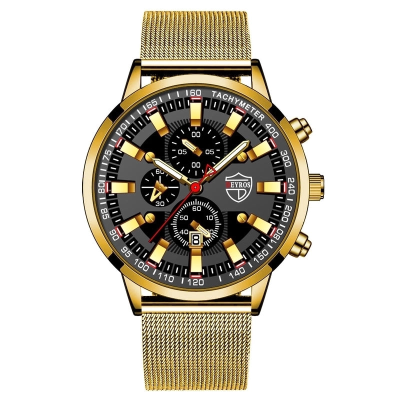 Retro Geometric Single Folding Buckle Quartz Men’s Watches