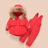 Baby Girl Boy Down Winter Raccoon Sets 2 Pcs