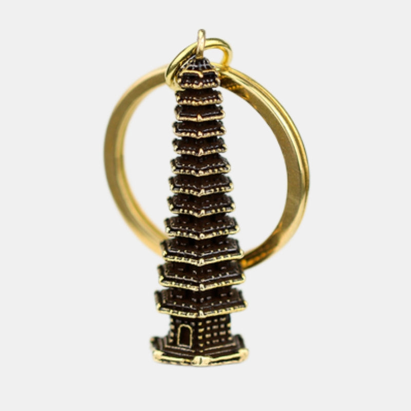 Handmade Brass 13-Layer Wenchang Tower Solid Pendant Chinese Style Retro Creative Gift