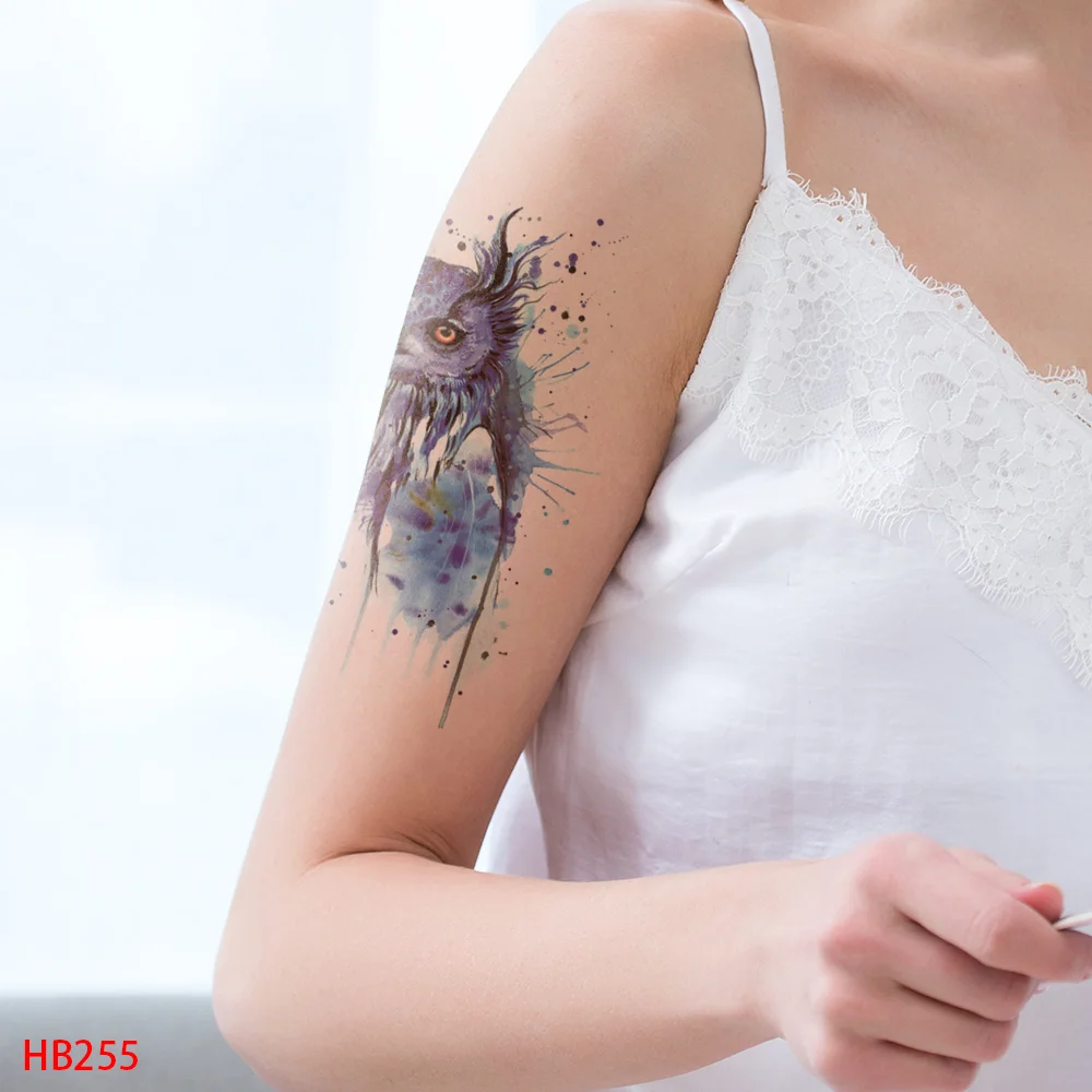 Sdrawing Transfer Waterproof Temporary Tattoos Sticker,Fake,Women Men Wolf,Skull,Eagle,Black Dragon,OWL,Beauty Body Art,Sexy Makeup