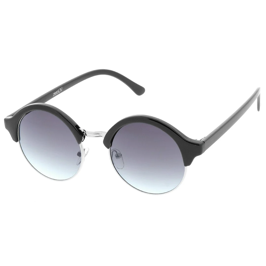 Classic Semi-Rimless Metal Nose Bridge P3 Round glasses 47mm