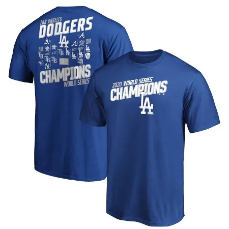 Men's Los Angeles Dodgers Royal 2020 World Series Champions T-shirt 66FF