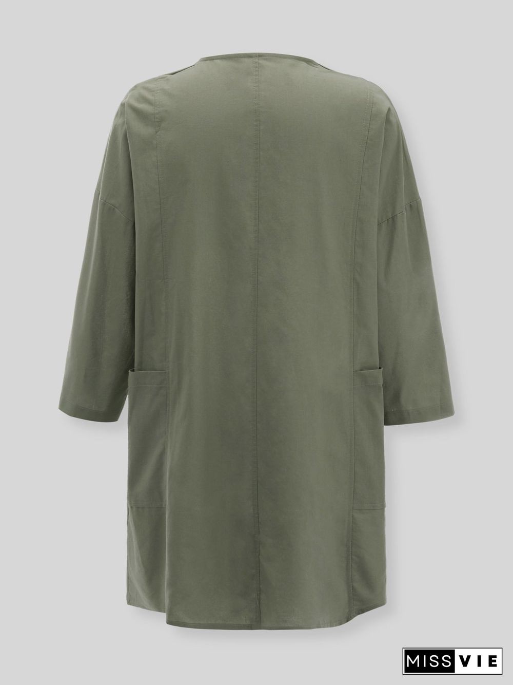 Statement Solid Long Sleeve Shift Cardigan