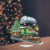 uk.everydayedeals DIY Acrylic Diamond Painting Desktop Tabletop Ornament - Xmas Train Pulling A Tree