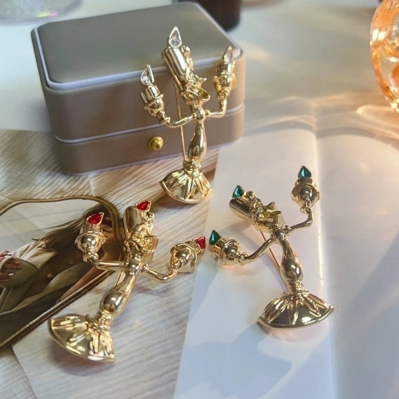 Retro Pin Cartoon Character Flame Zinc Alloy Plating Inlay Rhinestones Unisex Brooches