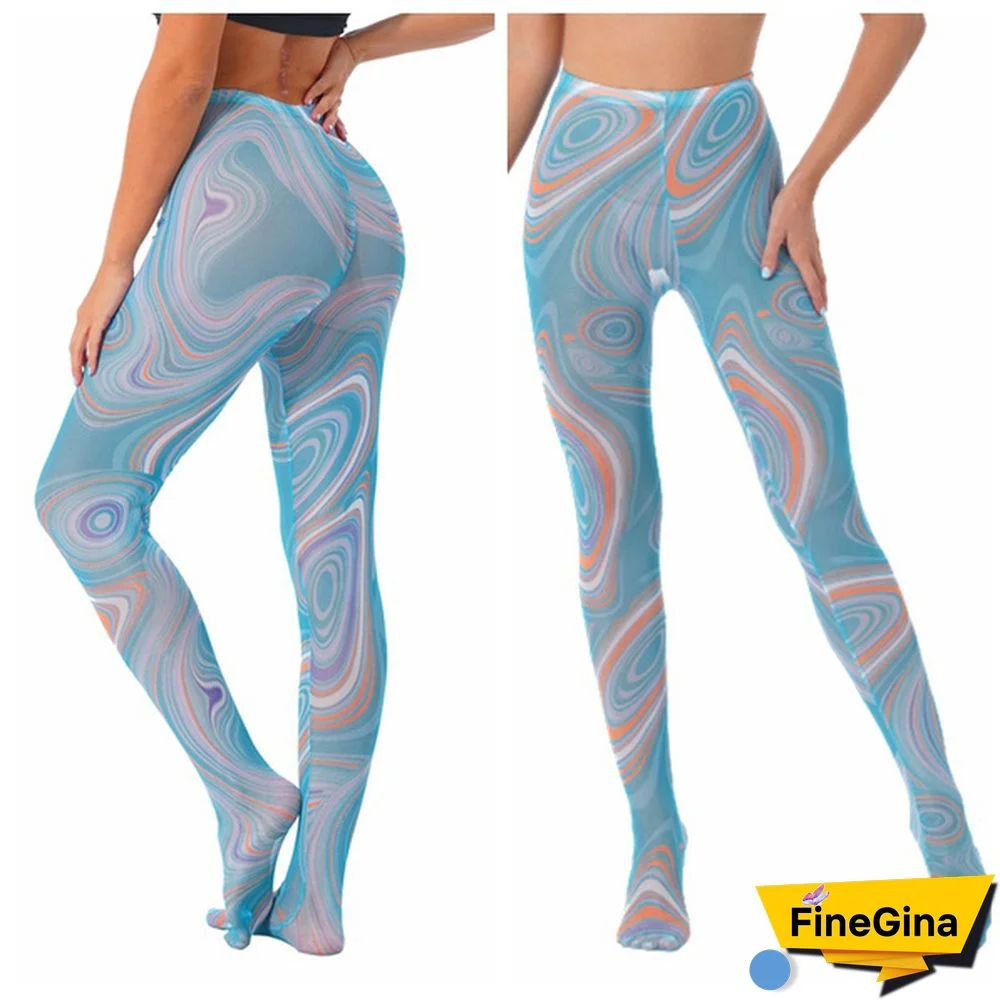 Women's Printed Yoga Leggings High Waist Skinny Sport Running Pants Gyn Workout Clothes