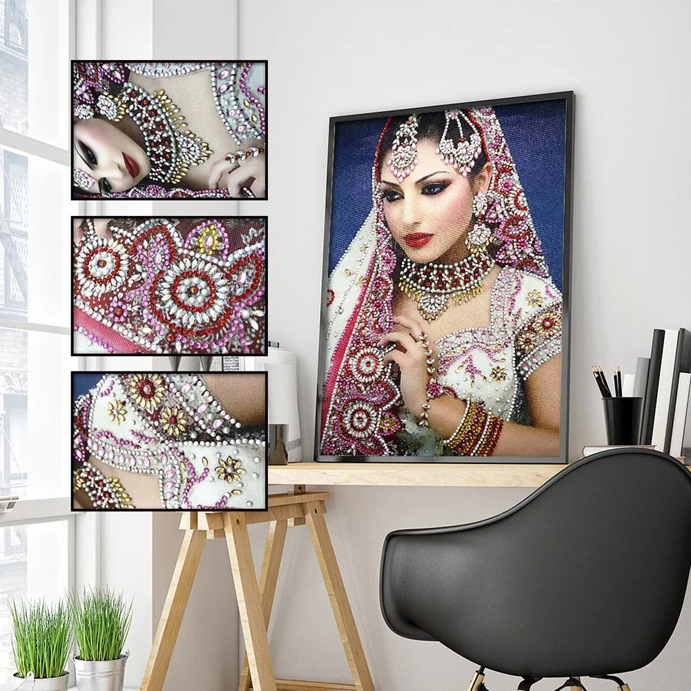 Diamond Painting - Special Shaped Drill - Indian Beauty(30*40cm)