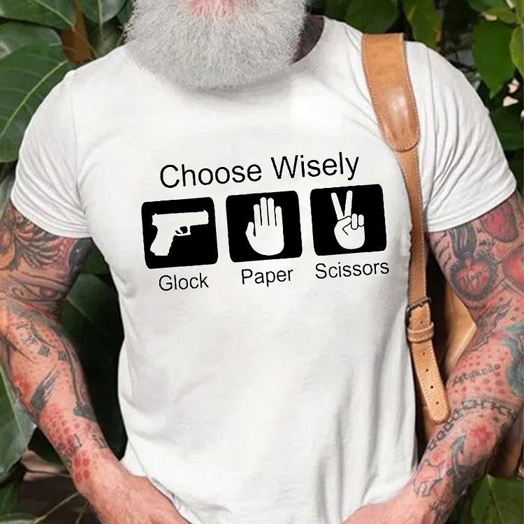 Choose Wisely Glock Paper Scissors T-shirt