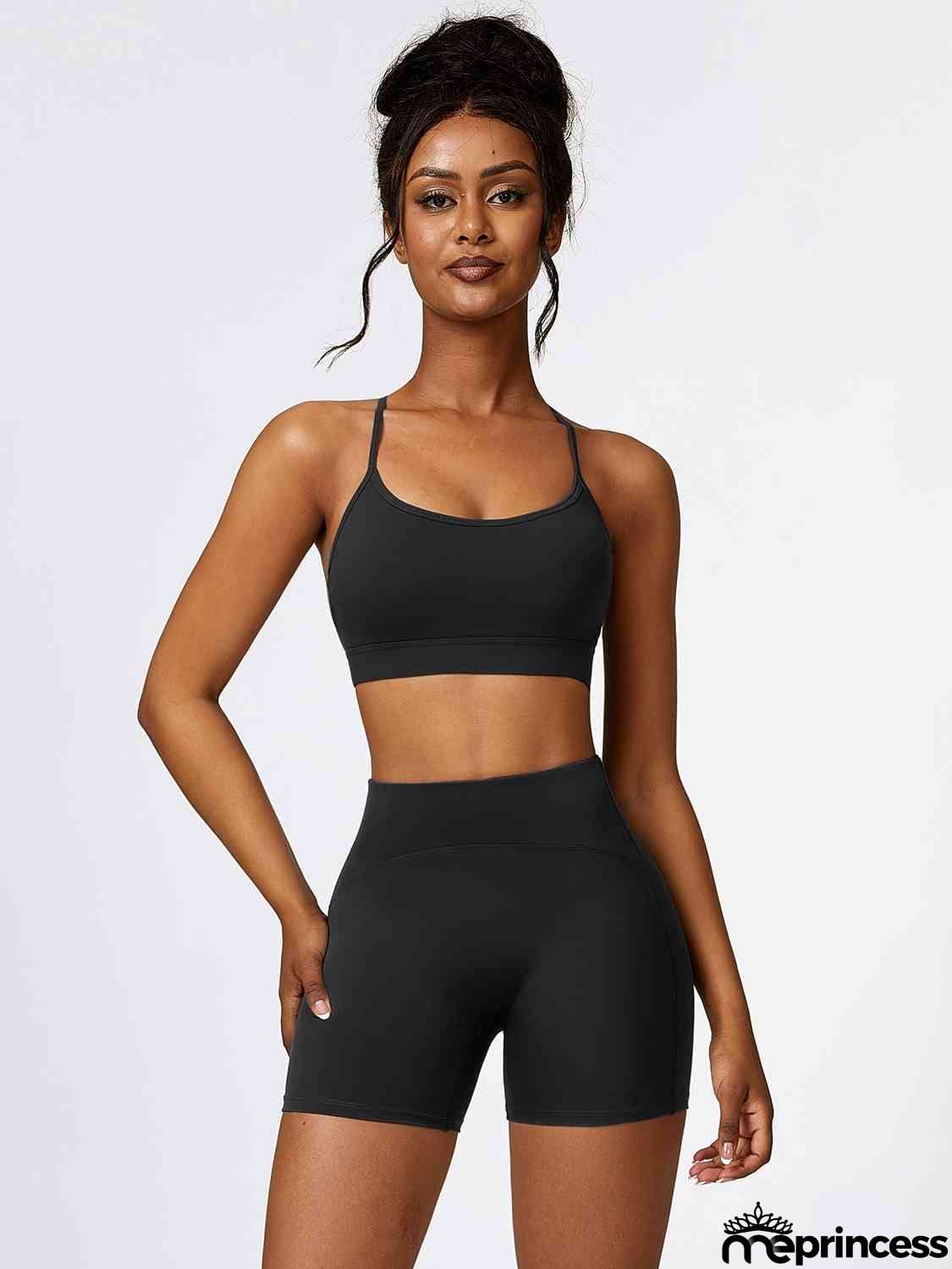 Sport Bra and Wide Waistband Shorts Set