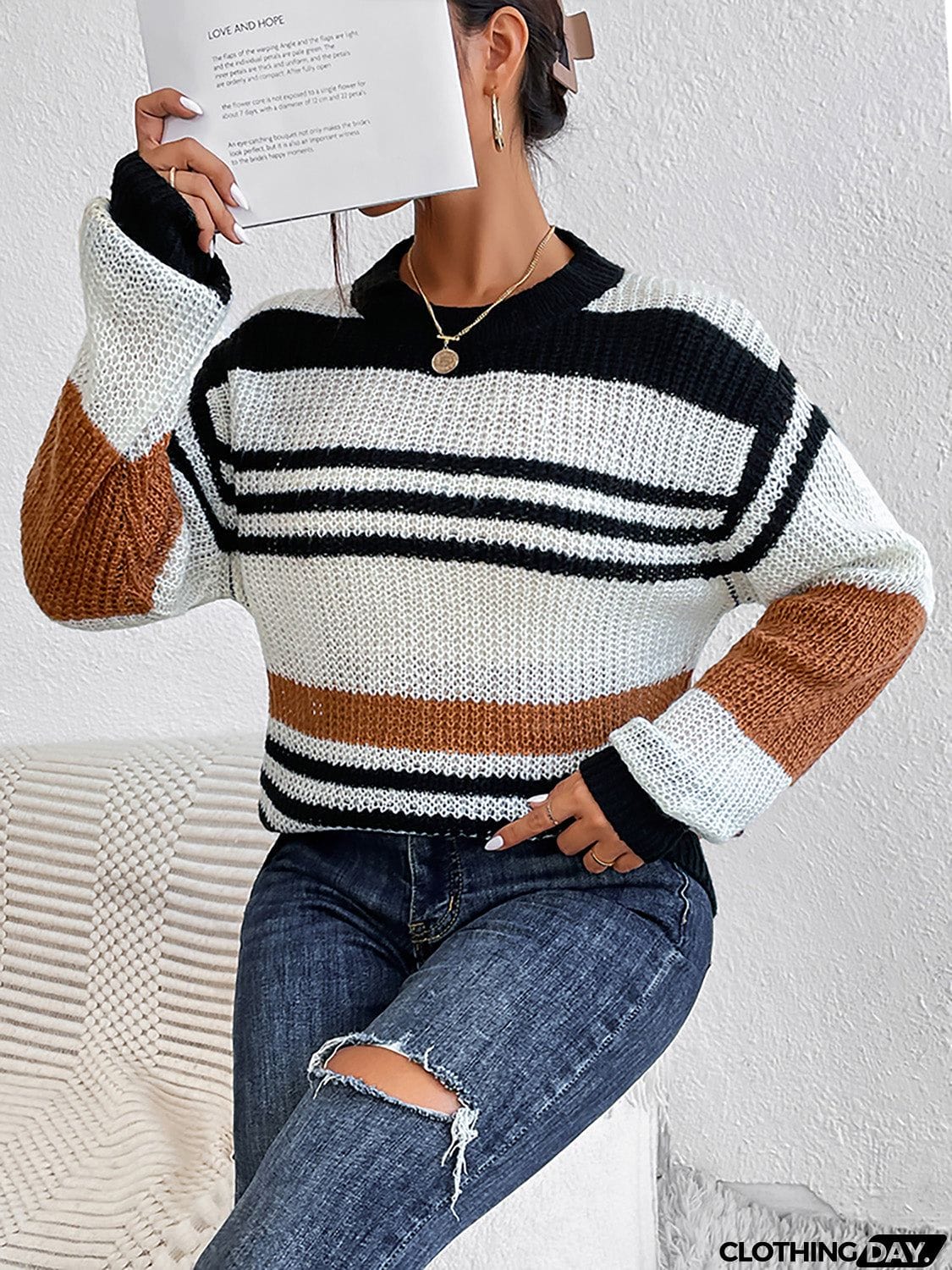 Striped Round Neck Sweater