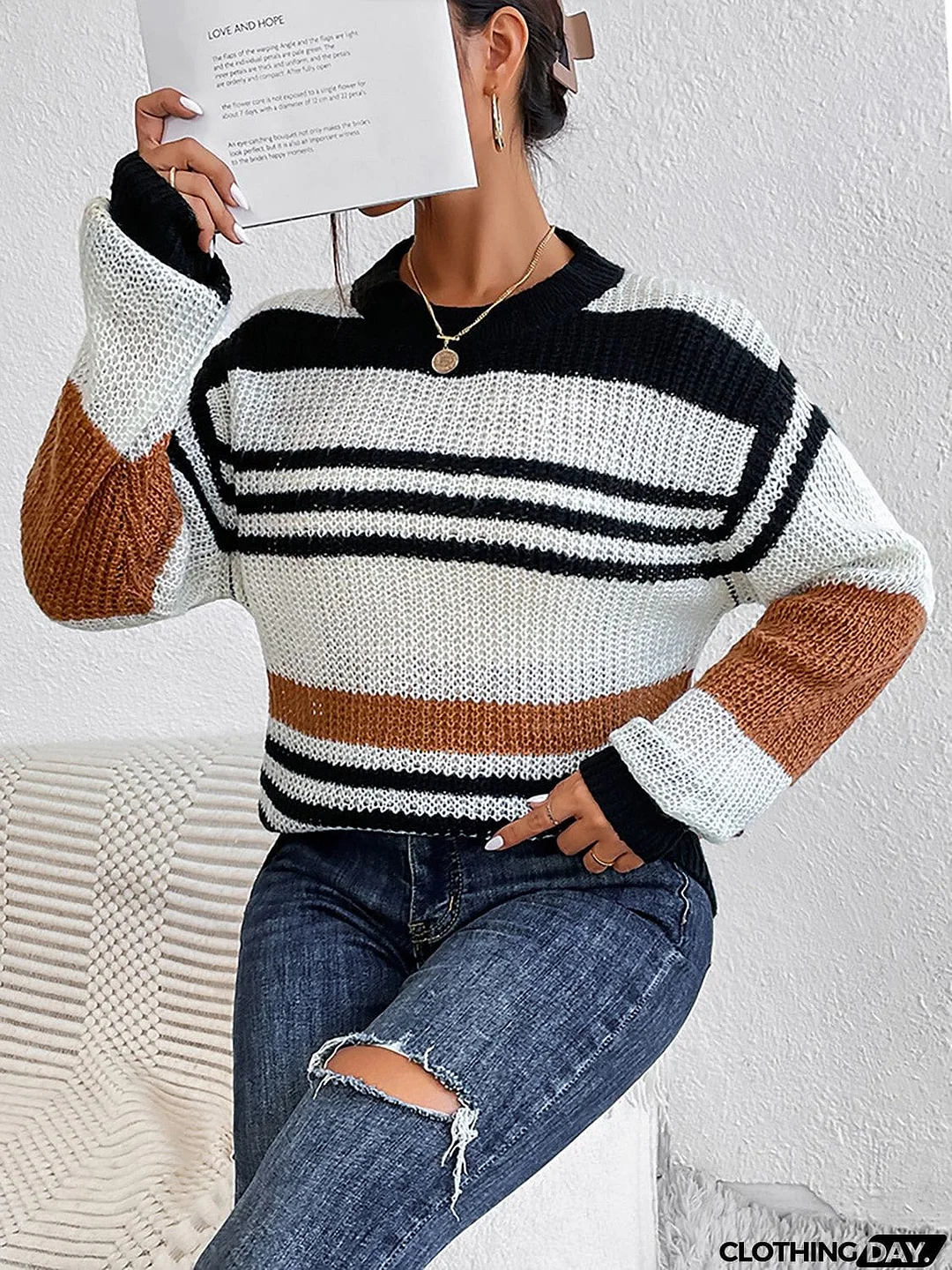 Striped Round Neck Sweater