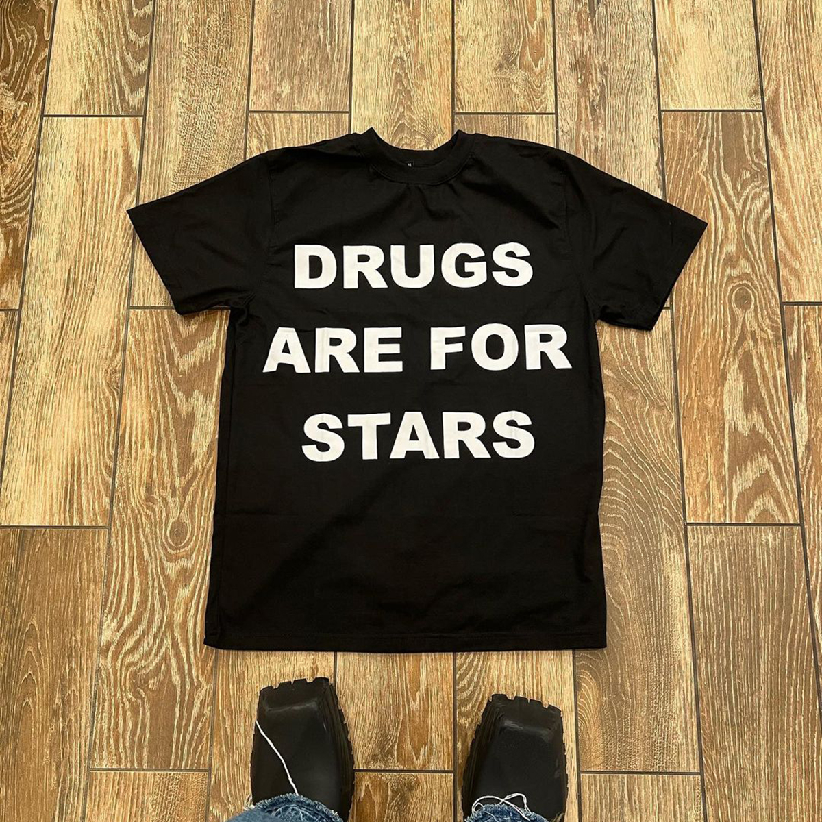 Vintage Drugs Are For Stars Art Print Casual Cotton T-Shirt