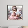 Vie d’animaux de compagnie fille-plein diamant rond peinture-30 * 30cm
