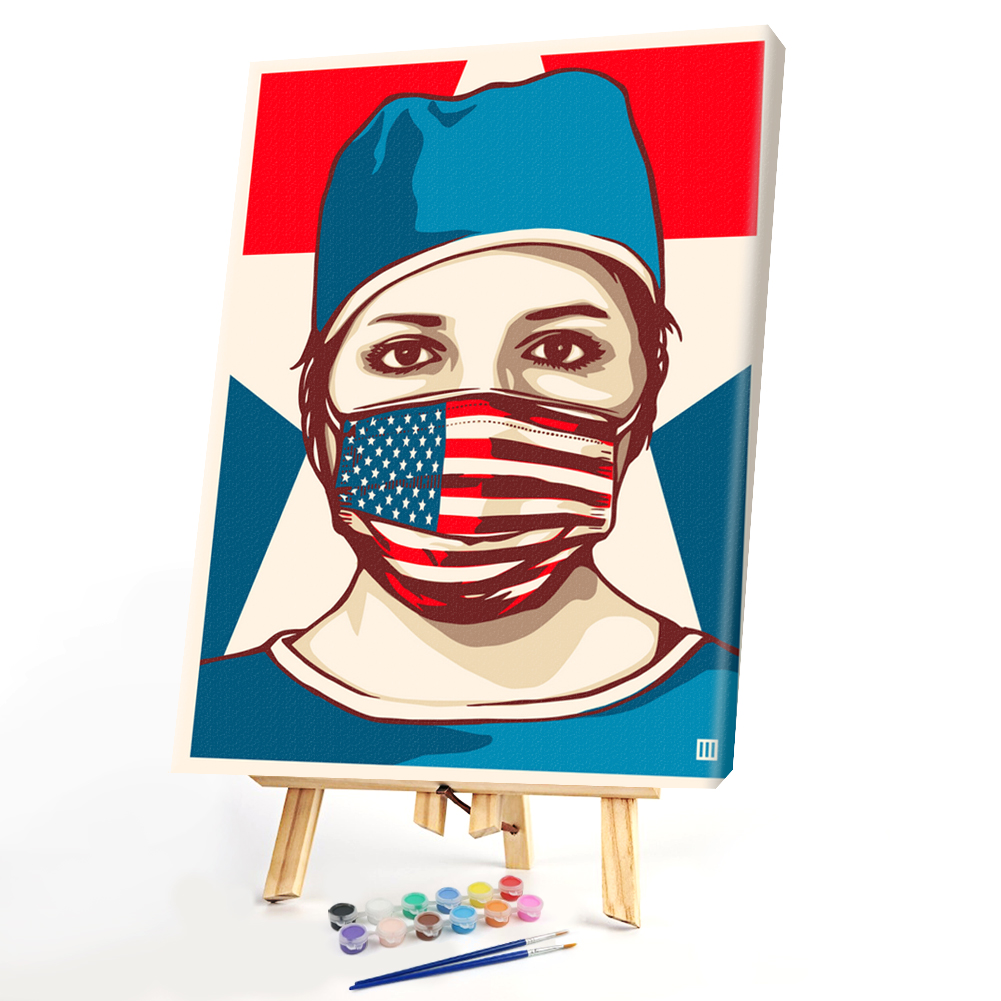 

40*50CM Paint By Numbers-Wear Mask Doctor, 501 Original