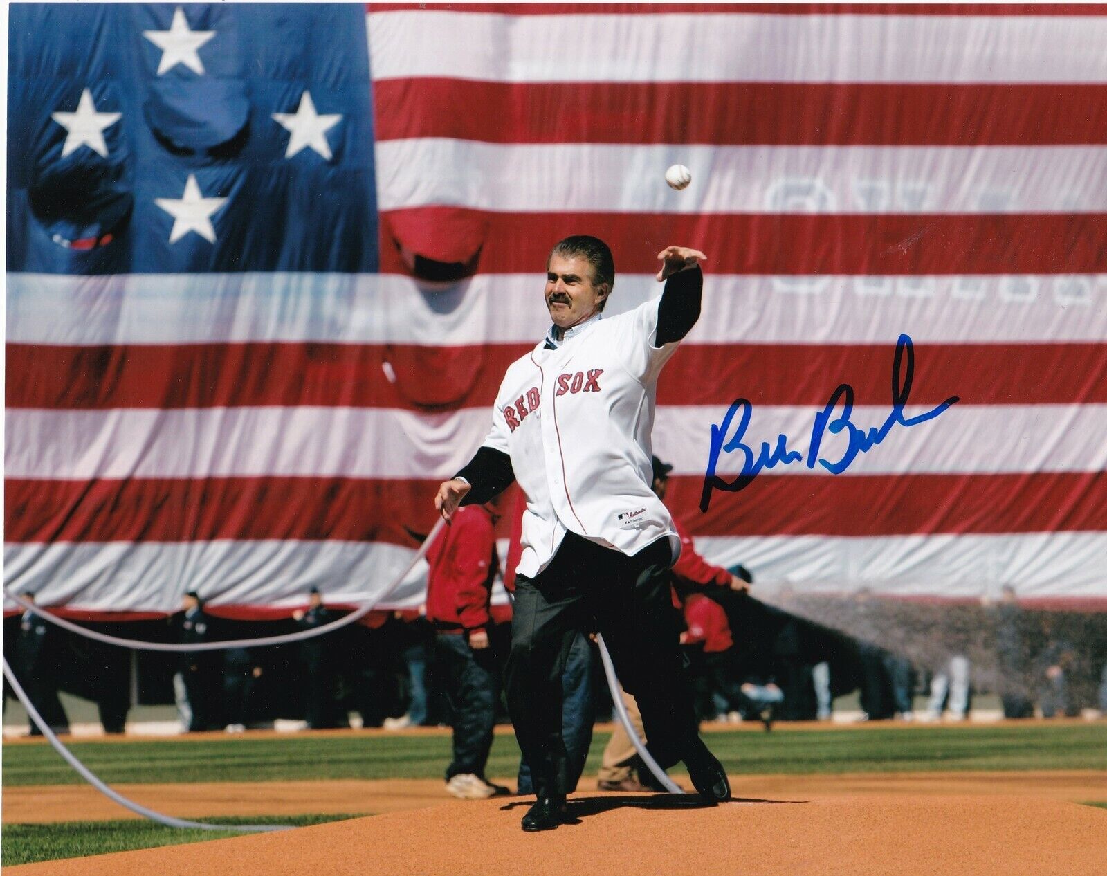 BILL BUCKNER BOSTON RED SOX BACK IN BOSTON ACTION SIGNED 8x10