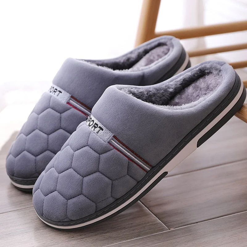 Size 47 48 49 50 Large Size Men's Cotton Slippers for Autumn Winter Extra Large Plus Size Home Warm Thick-soled Indoor Slippers
