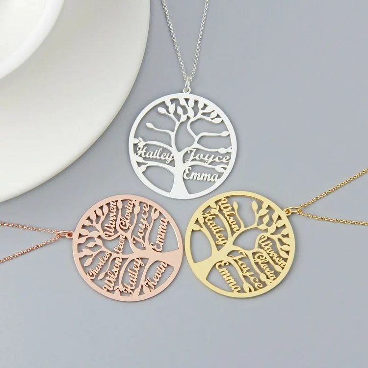 Personalized Family Tree Name Necklace