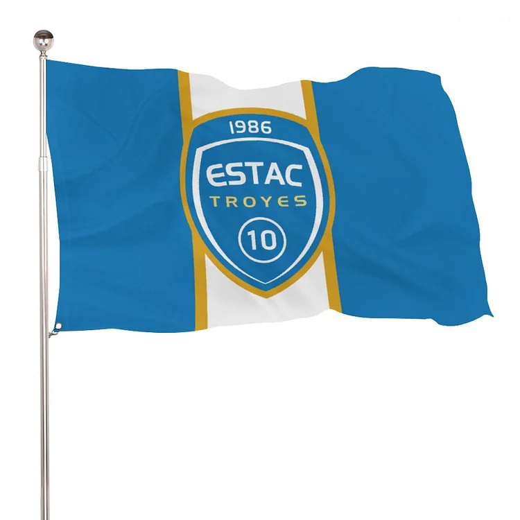 ES Troyes AC Drapeau Drapeau Intérieur Extérieur 90cmX150cm Avec Deux Œillets