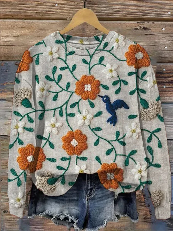 Women's Floral Graphic Print Casual Sweatshirt