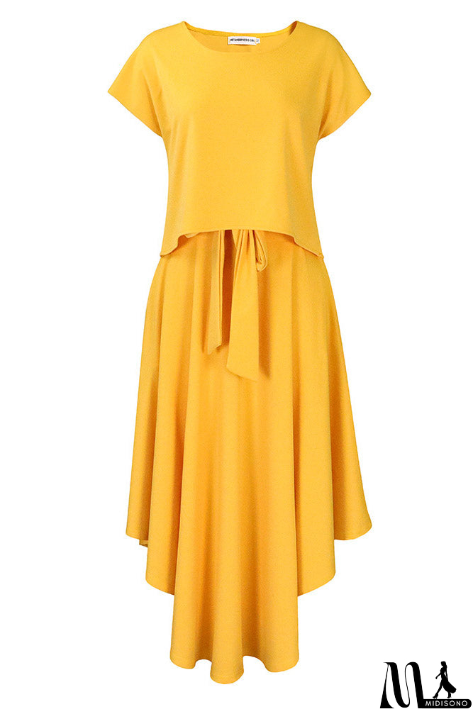 MidiSono - Red Knee Length A-Line Dress On Sale