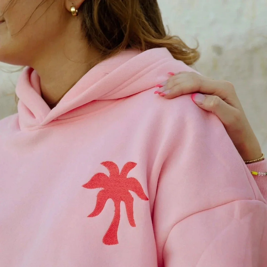 Original Pink Palm Puff Hoodie