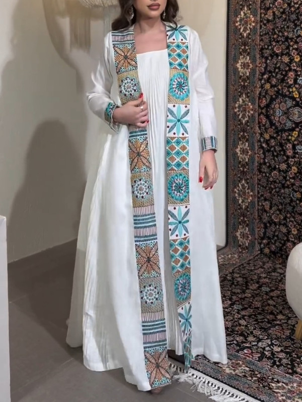 Elegant Retro Patterned Coat and Simple Dress Suit | Oxredo Shop Ramadan Sale