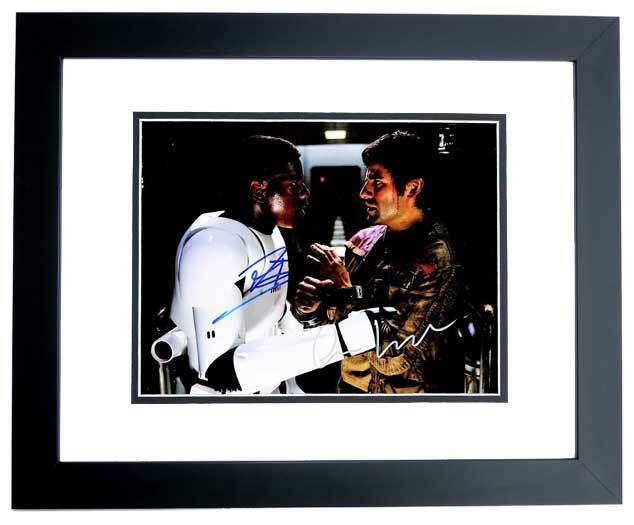 John Boyega + Oscar Isaac Signed Star Wars In The Force Awakens Photo Poster painting FRAMED