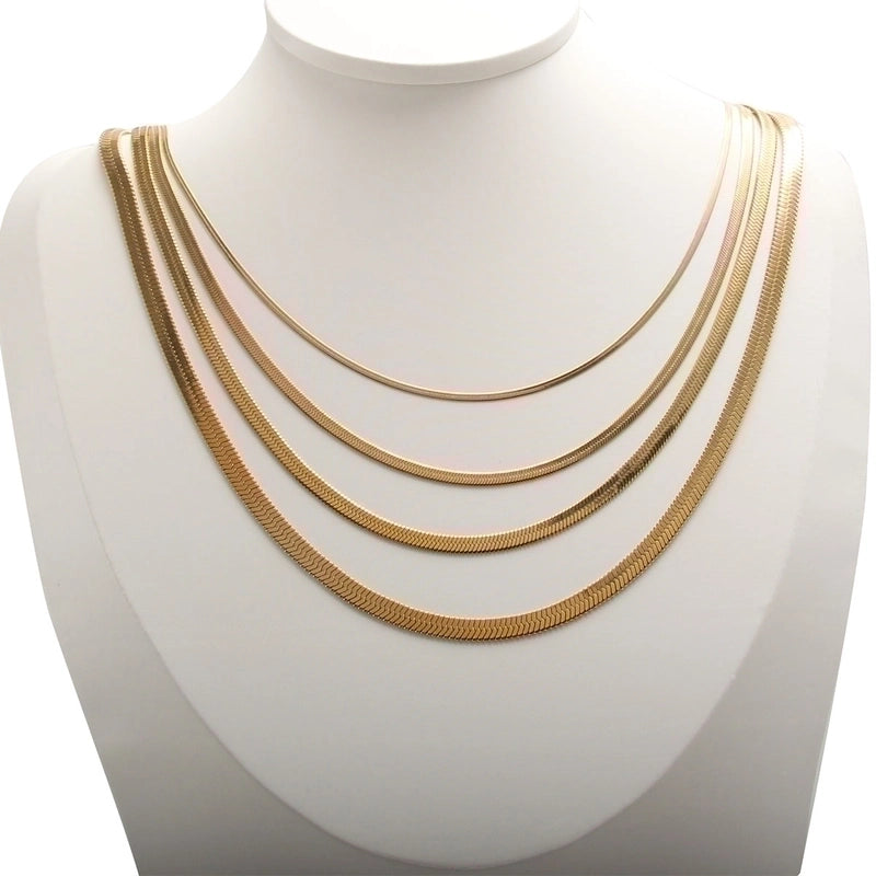 Minimalist Solid Color 304 Stainless Steel White Gold Plated Gold Plated Chain Necklace