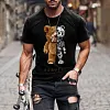 Mens Fashion Mechanical Teddy Bear Printed Casual Tee by Inlyline