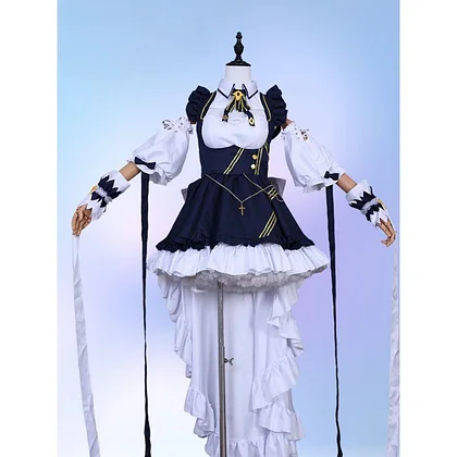 [Wetrose] Cheshire Azur Lane Cosplay Costume Cat Maid Girl Long Dress Wig Full Set