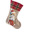 14 Inch Large DIY Linen Diamond Painting Xmas Stocking Hanging Gift Candy Bag Kits(20x35cm)