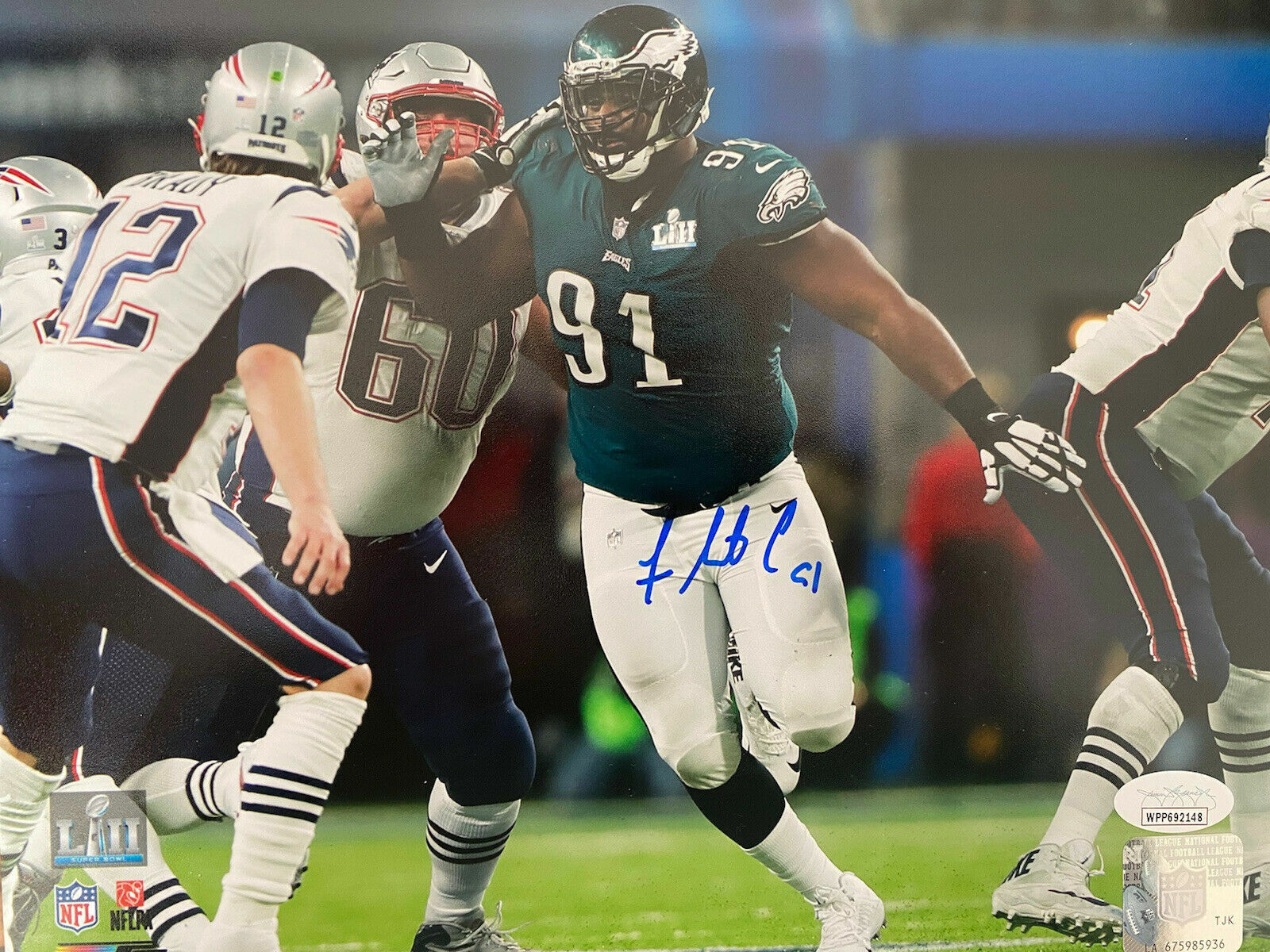 Fletcher Cox Autographed Signed Philadelphia Eagles SUPER BOWL 8x10 Photo Poster painting JSA