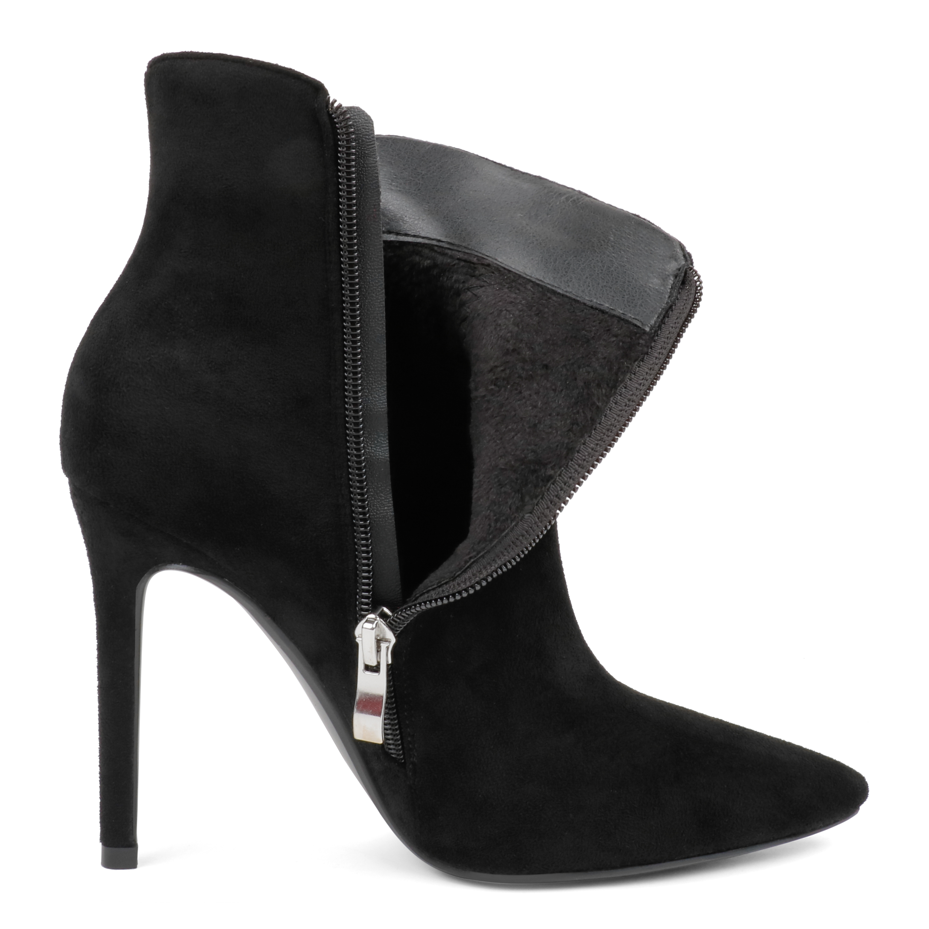 100mm Women's High Heels Pointed Toe Zipper Boots-MERUMOTE