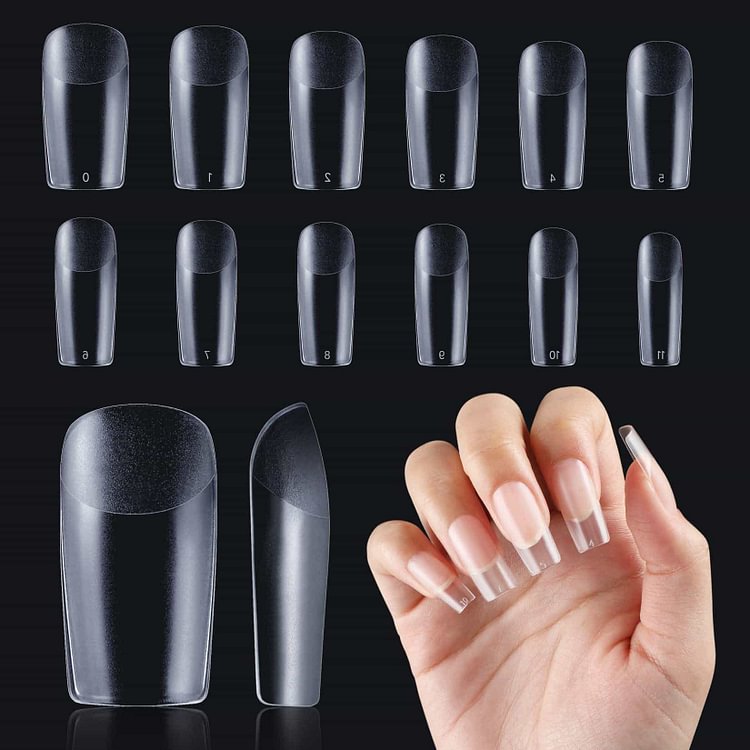 500pcs 12sizes Matte Medium Square Gel Nail Tips