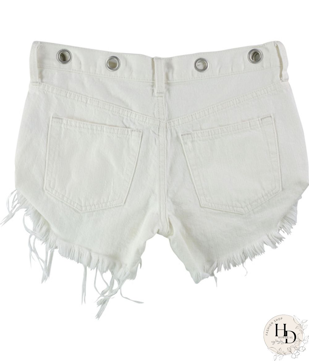Free People Womens Solid Casual Denim Shorts