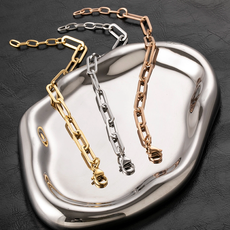 Style Simple Titanium Steel Bracelet Shaped Bracelet Instagram Style Bracelet Rectangular Hip-Hop Bracelet For Women