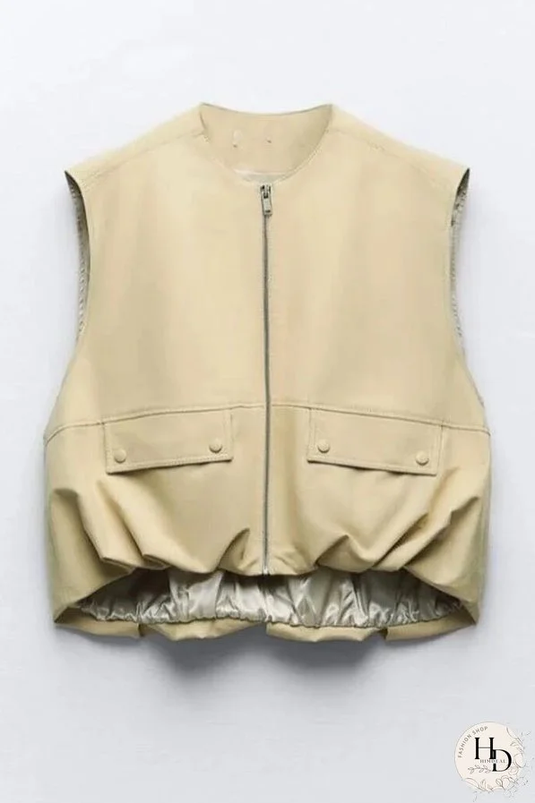 Fashionable Loose Sleeveless Pocket Casual Vest