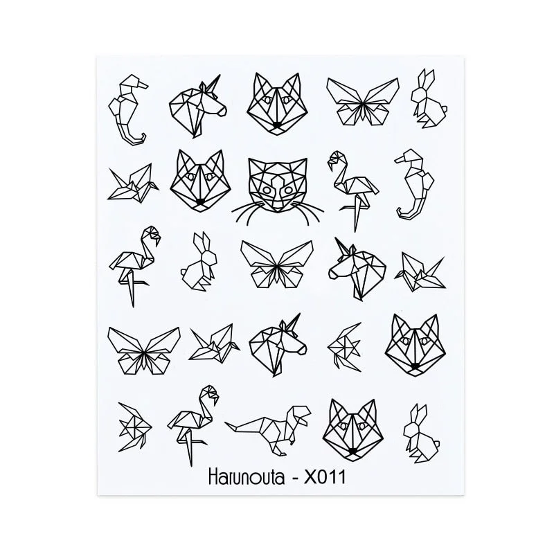 Harunouta Spring Water Nail Decal And Sticker Flower Leaf Tree Green Simple Summer DIY Slider For Manicuring Nail Art Watermark