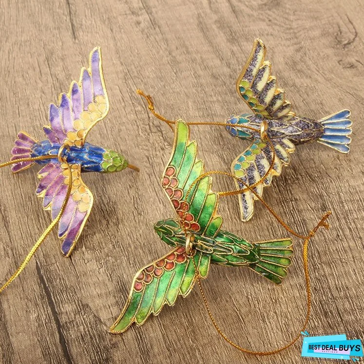 Cloisonne Copper Bodied Kingfisher Hummingbird Pendant Filigree Christmas Tree Pendant Collection