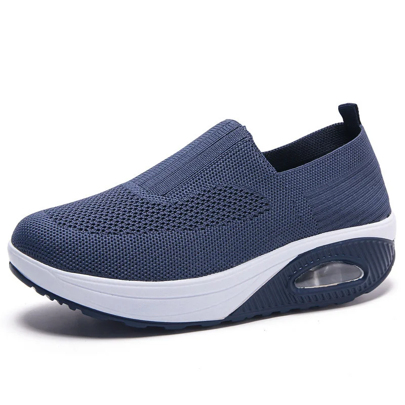 Yyvonne Rocking New Women's Shoes Thick-Soled Air Cushion Lazy Casual Sports Comfortable Shoes Breathable Soft-Soled Women's Shoes