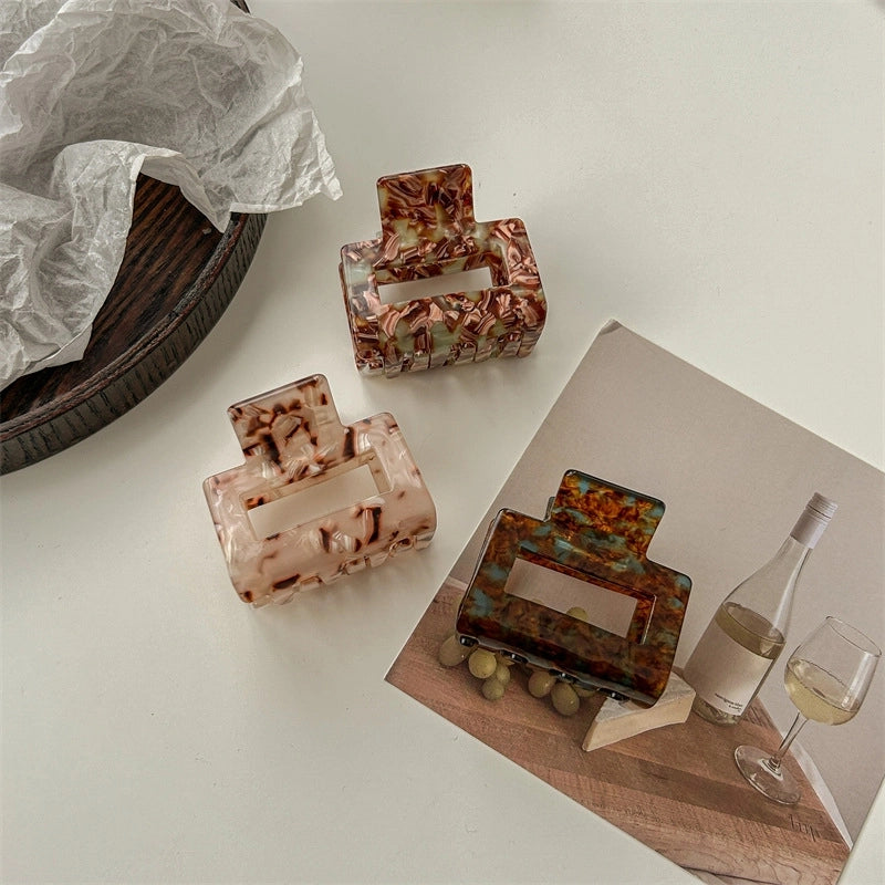 Women’s Minimalist Classic Style Color Block Acetic Acid Sheets Hair Claws