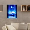 >SALE<5D DIY Diamond Painting Moon White Lotus Kits Full Round Drill Wall Decor Art