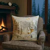 Winter snow scene Pillow Cover Kit with Pattern 11CT Stamped Cross Stitch Pillowcase 45*45cm tapestrymarket