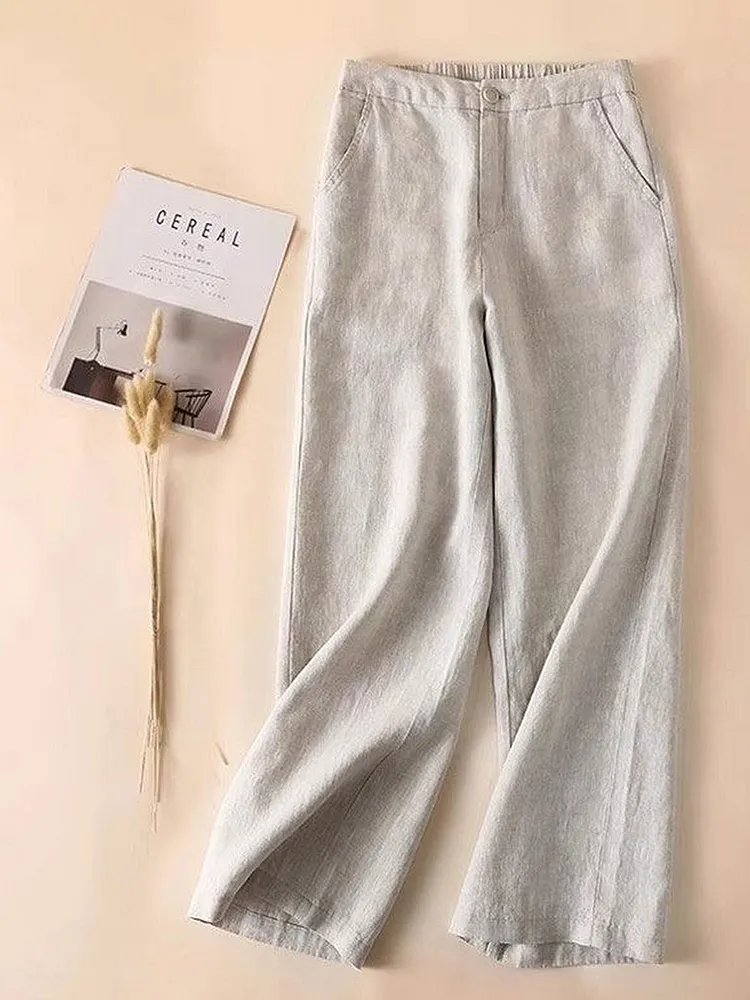 Linen Wide Leg Pants for Women Flowy & Breathable