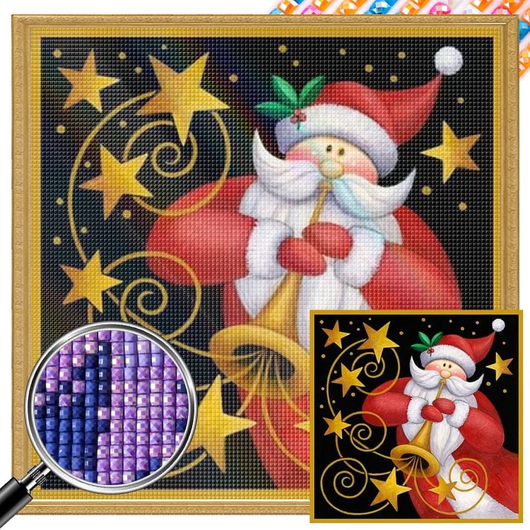 Cute Santa Claus 30*30CM(Canvas) AB Square Drill Diamond Painting gbfke