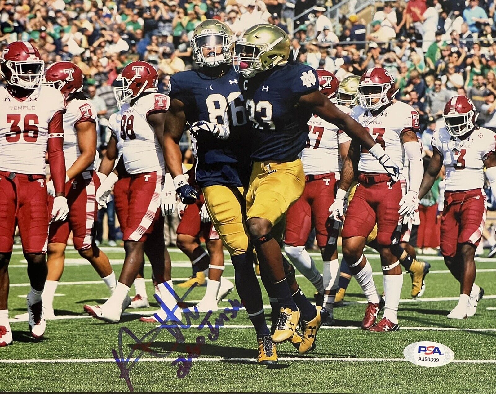 Alize Mack Signed Autographed Notre Dame Fighting Irish 8x10 Photo Poster painting PSA/DNA