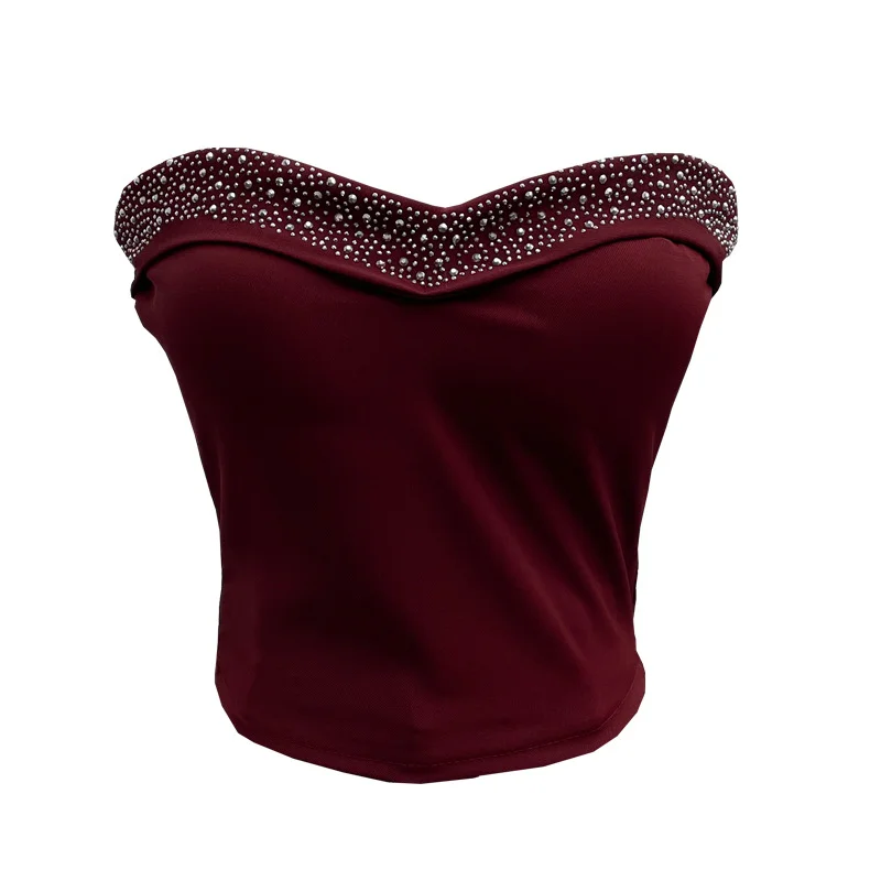 Uveng Design Sense Of Small Heavy Industry Drilled With Chest Pad Inside The Bottom Of The Coat Short Vest Woman 8029